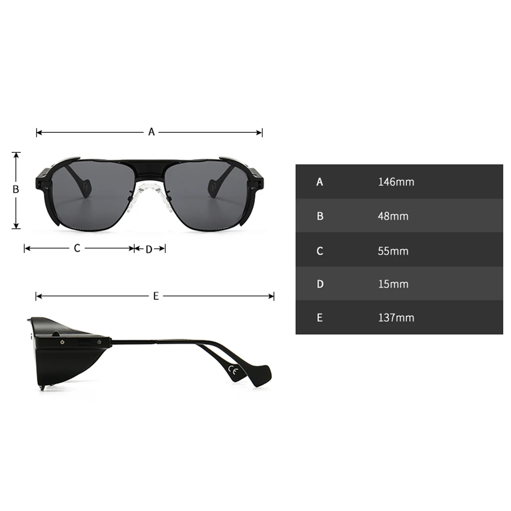 

Kachawoo retro steampunk sunglasses men big size brown ladies sun glasses square metal shield windproof uv400 unisex 2020