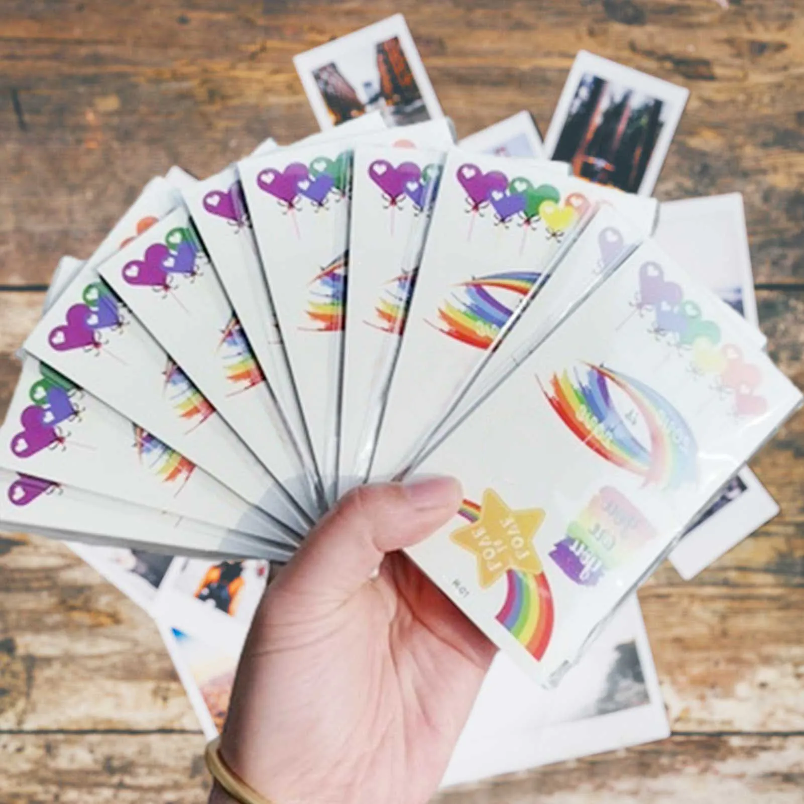 New 10/20PCS Colorful Rainbow Expression Tattoo Sticker Face Hand Lovely Body Art Fake Tatoo Temporary Waterproof Lasting Taty