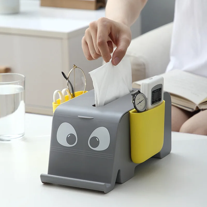 

Cartoon kitchen toilet paper roll paper storage box rack creative multifunctional tissue box desktop small debris storage box