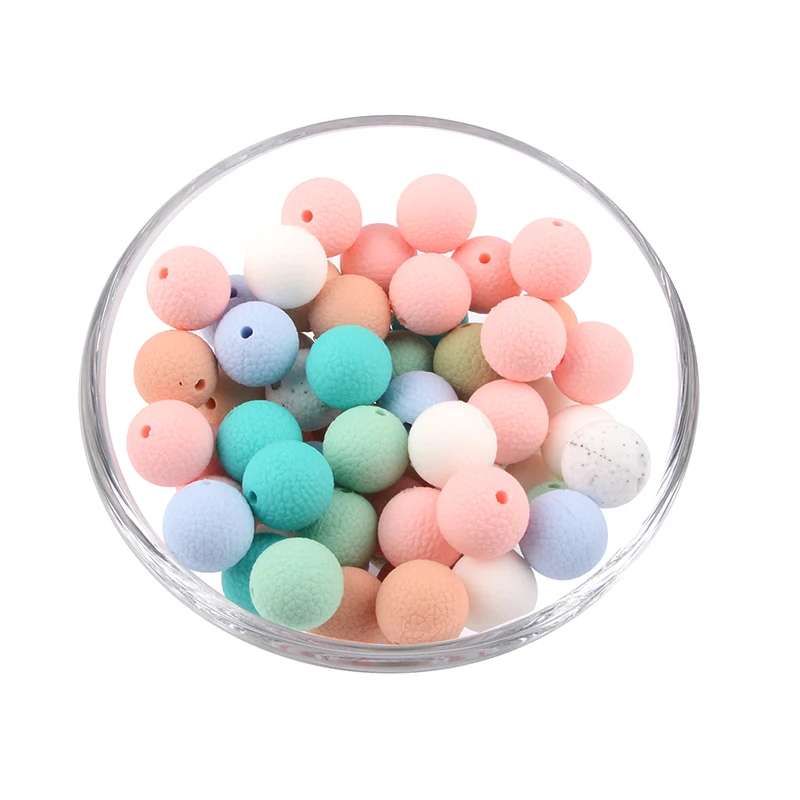 LOFCA-Cuentas de aspecto de cuero de silicona, 15mm, aspecto de polipiel, cuentas para dentici&oacute;n de beb&eacute;, bricolaje, dentici&oacute;n masticable, 20 unids/lote-3