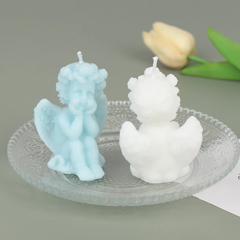 1 шт. реквизит для фотосъемки ручная работа милый бездымный Ангел свеча фитиль