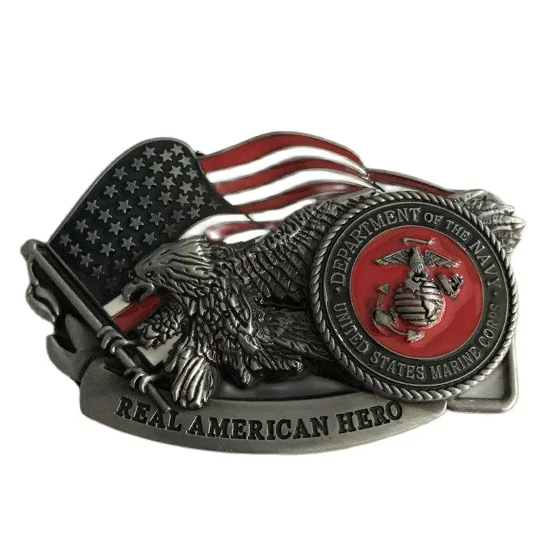 

Retail New REAL AMERICAN HERO NAVY Cowboys Belt Buckle With 10*6.2cm Metal Mens Belt Head Jewelry Accessories For 4cm Wide Belt