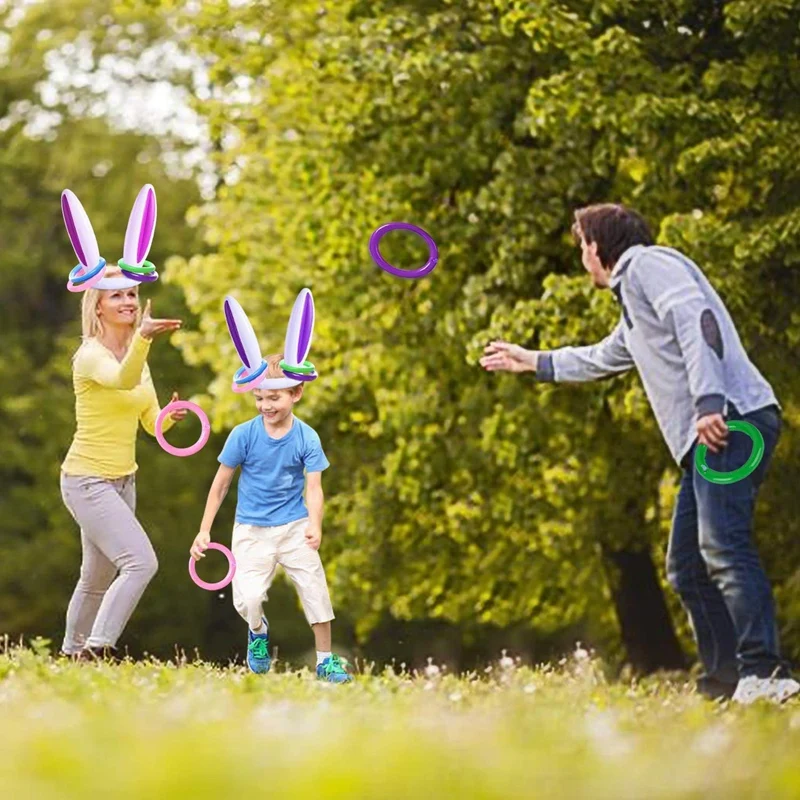 Надувная лодка с заячьими ушками кольцо бросить вечерние игр (2 комплекта & 8