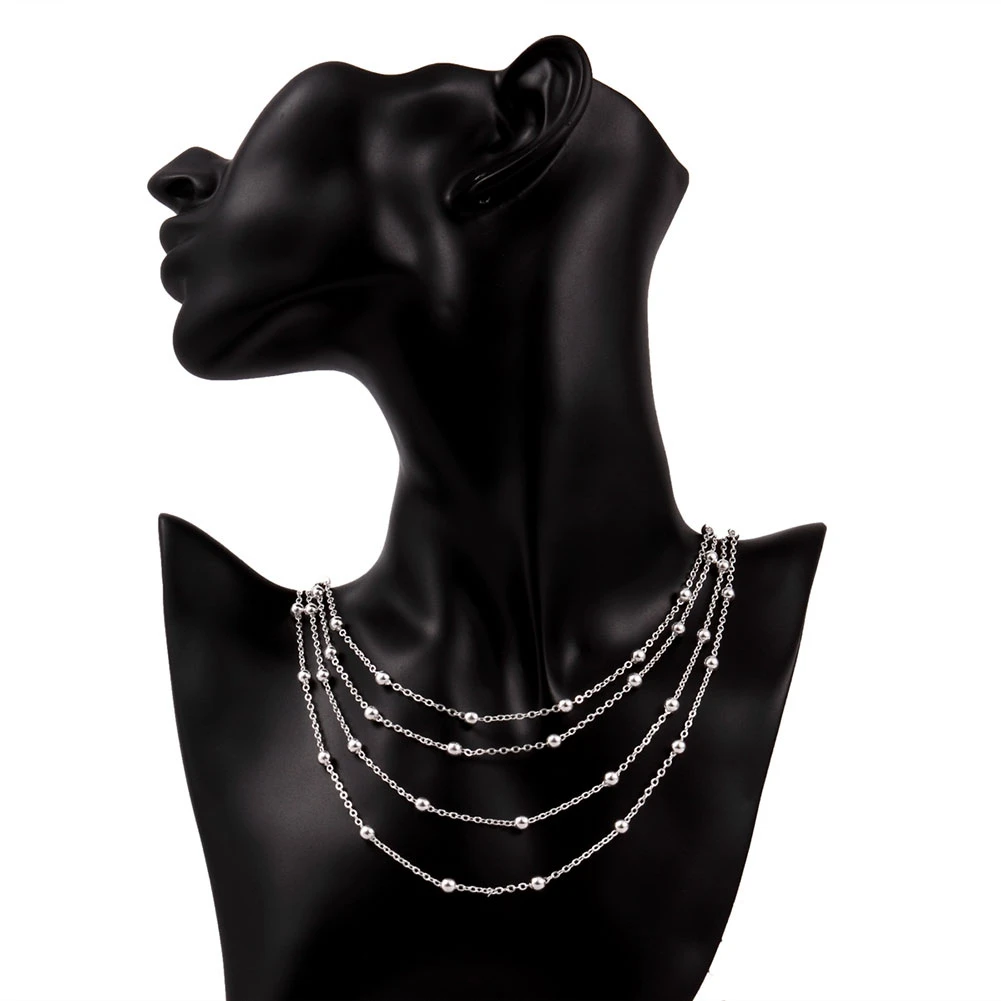 

INALIS Creative Bead Shaped Necklace Silver Color Design Necklaces For Women Fashion Jewelry Best Selling Valentine Day Gifts