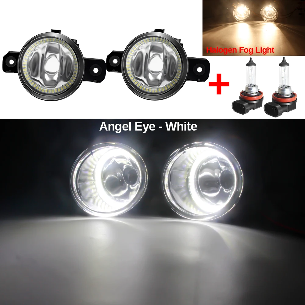 

Противотуманные фасветильник Angel Eye в сборе для Nissan Primera P12 2001-2007, автомобисветильник H11, противотуманные фары, гало-кольцо, дневные ходовые огни 12 В