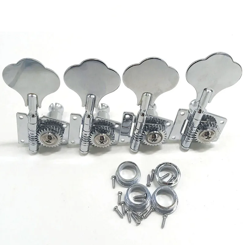 

4R Opened Electric Bass Guitar Tuning Pegs Machine Heads Tuners for Bass Chrome Bass Guitar Accessories