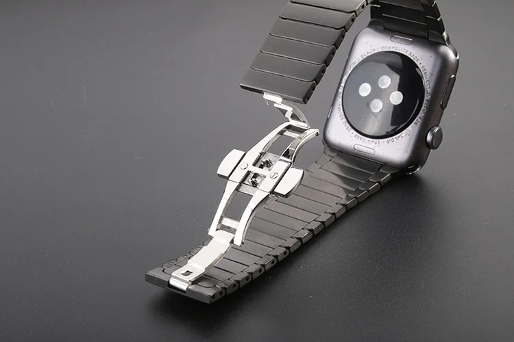 Роскошный браслет из нержавеющей стали для apple watch Series 5 4 3 1 2 iwatch 44 мм 40 мм 38 мм стальной ремешок 42 мм с адаптерами