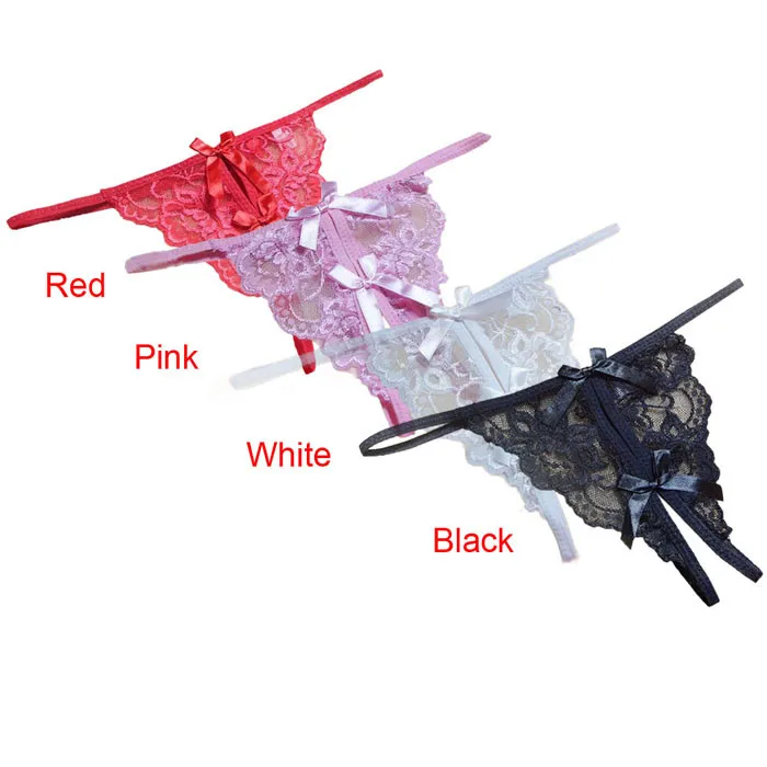 

Sexy G-string Thongs Lingerie Women Panties Transparency Bowknot Featured Strappy Sexy Panty Knickers Intimates Briefs Dropship