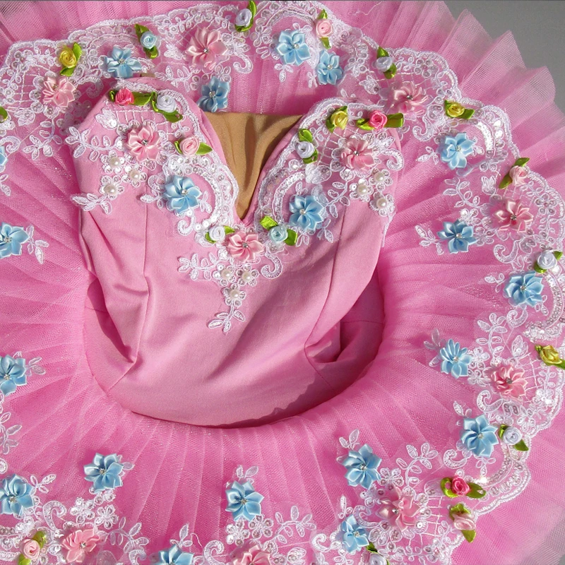 

Pink Flower Ballet Costumes Swan Lake Dance Children Sequins Tutu Dress Girls Kids Professional Adult Tutu Balett Dress Women