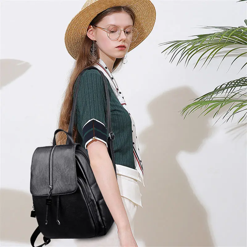 Модный женский рюкзак кожаные ранцы для девочек подростков школьный ранец на