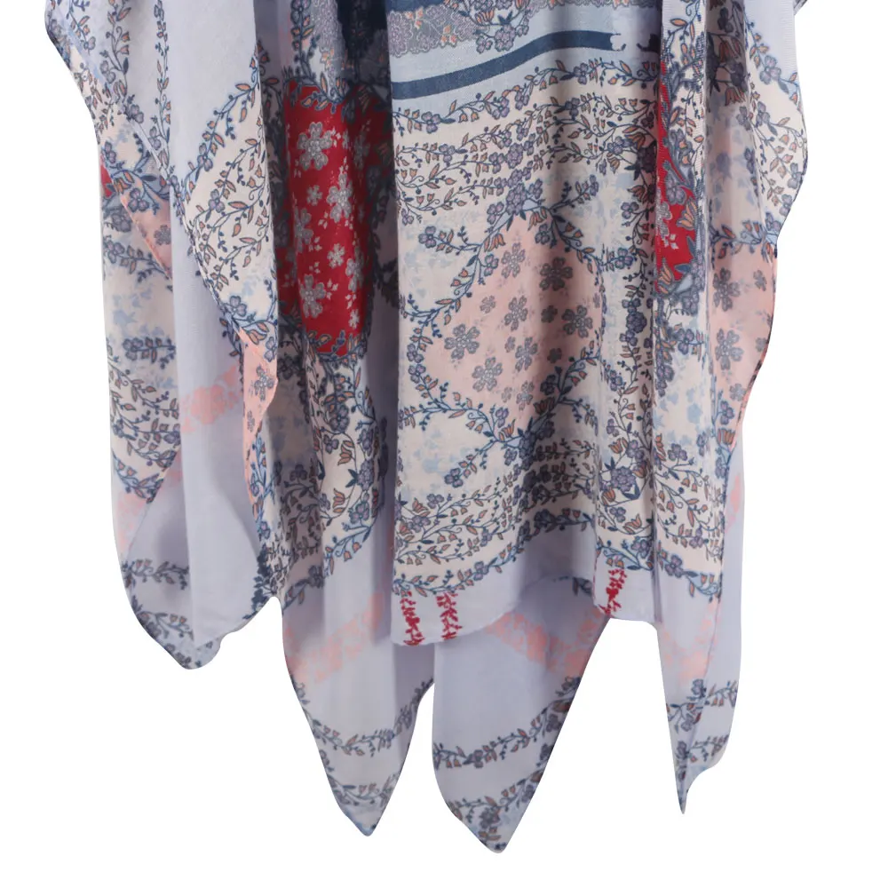 Женский пляжный шарф с кисточками и принтом накидка-пончо солнцезащитный мягкая