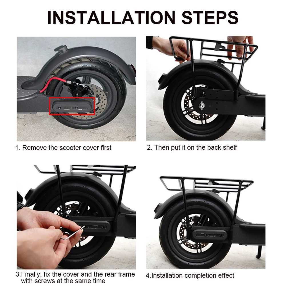 Для скутера Xiaomi Mijia M365 Pro задняя полка для груза с универсальным багажным держателем для сумок и подставкой для поддержки.