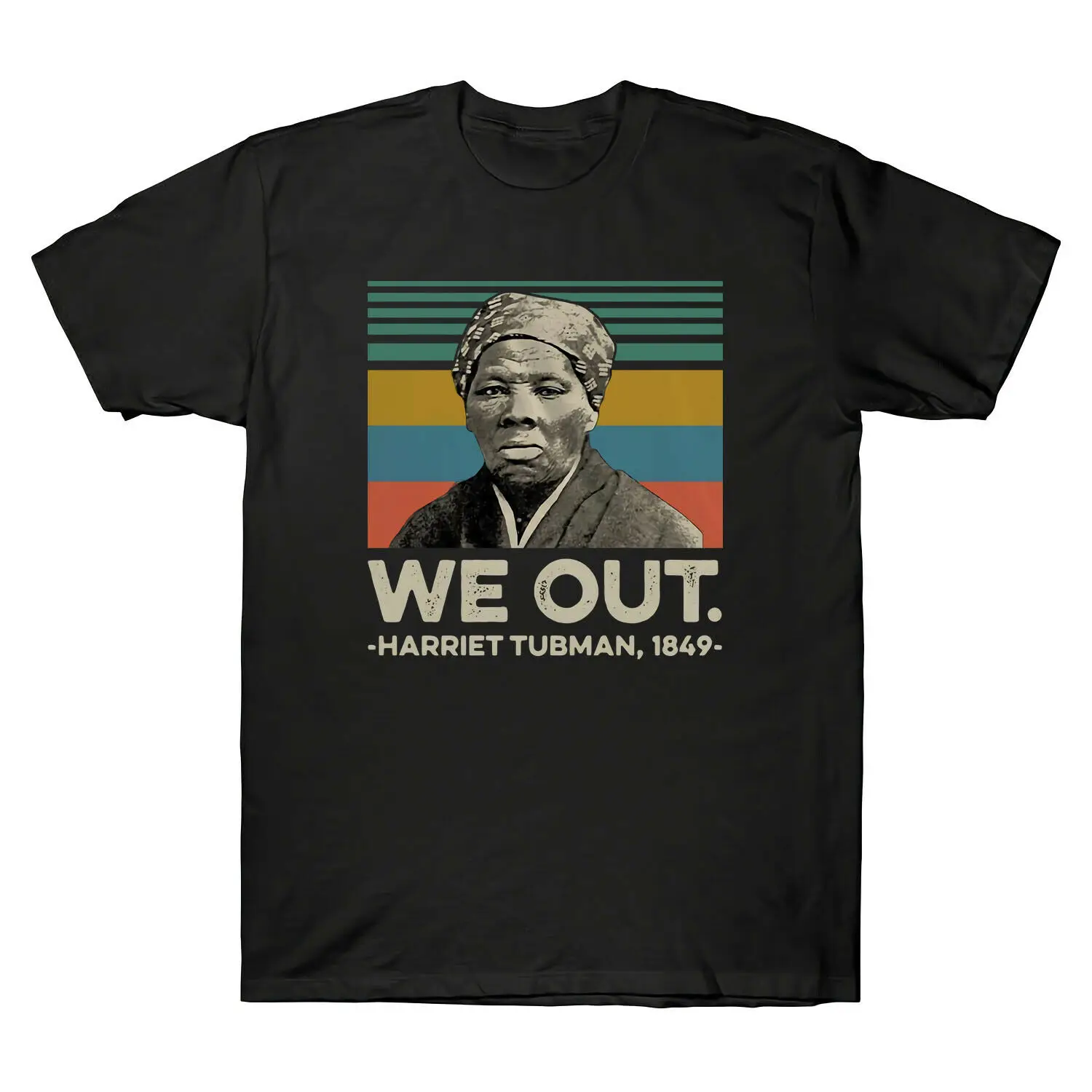 Винтажная Мужская футболка черного цвета Harriet Tubman We Out 1849 | одежда