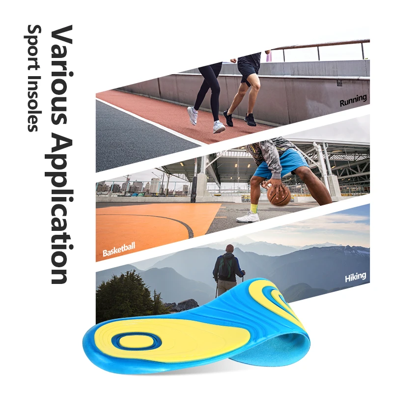 BANGNI Silicone Gel Orthotic Insoles For Shoes Unisex Shock Absorption Shoe Inserts Pad Care For Heel Foot Plantar Fasciitis