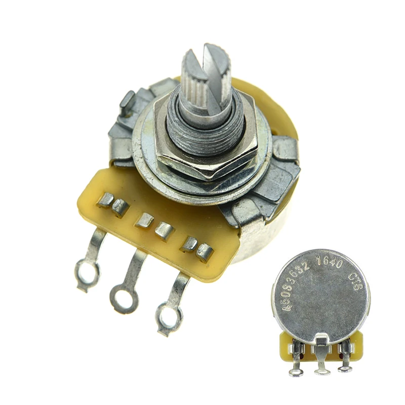 

450S Series 24-Splines Cts Potentiometer (3/8 inch) B500K Long Split Shaft Linear/Audio Taper Pot for Guitar Bass MADE IN TAIWAN