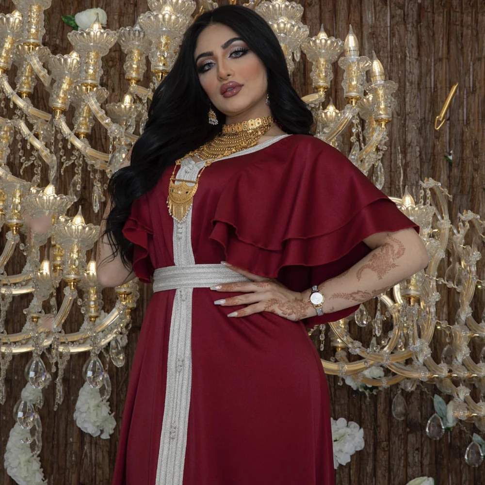 Женское атласное платье Abaya Dubai модные платья с коротким рукавом в турецком