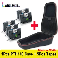 labelwell protective box for brother pt h110 pth110 label maker 5pk 231 431 531 631 731 tape for portable travel eva hard case