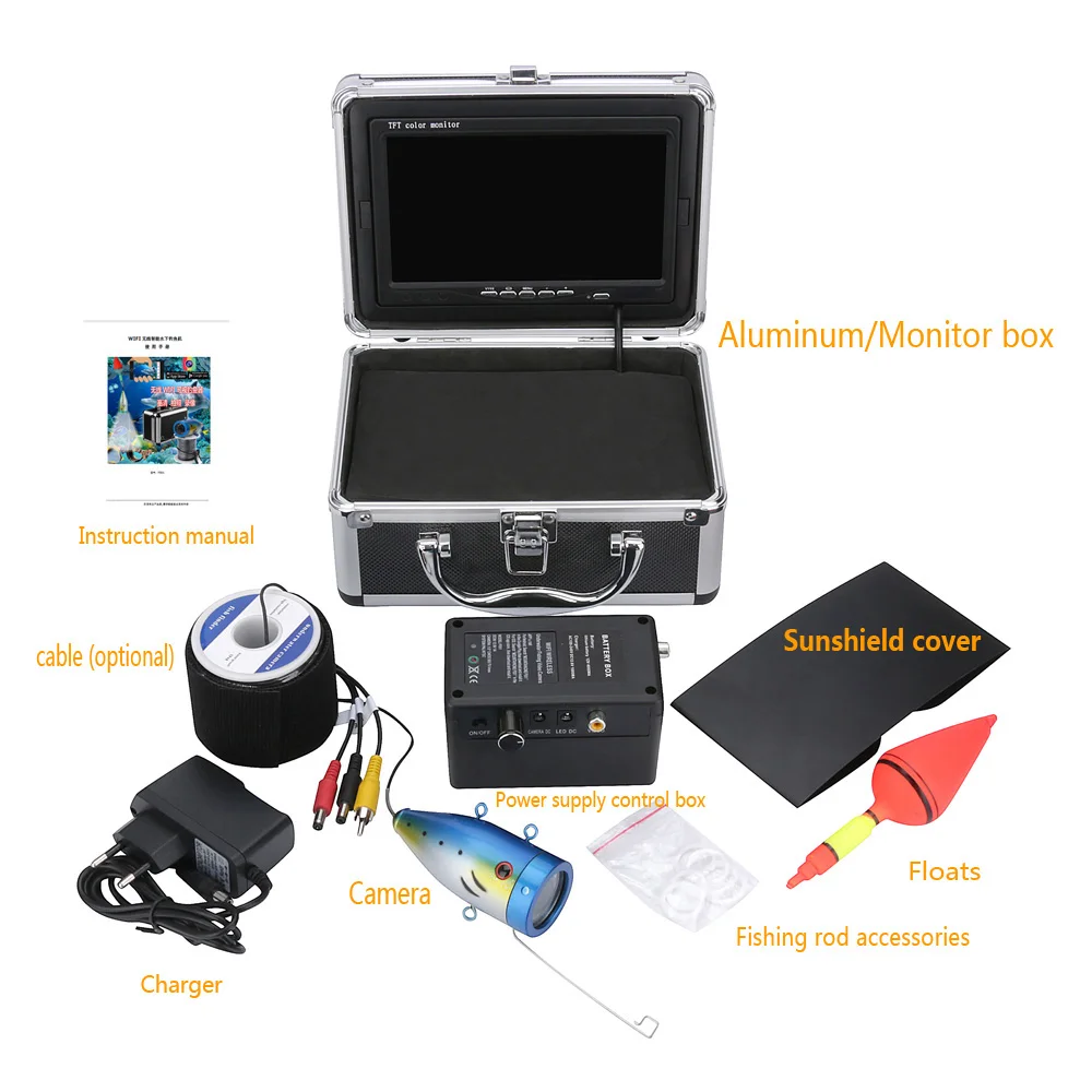 Pаспродажа Беспроводная подводная рыболовная камера GAMWATER HD 720P Wi-Fi 30 м или 50 м, видеозапись для IOS и Android APP, Поддержка видеозаписи