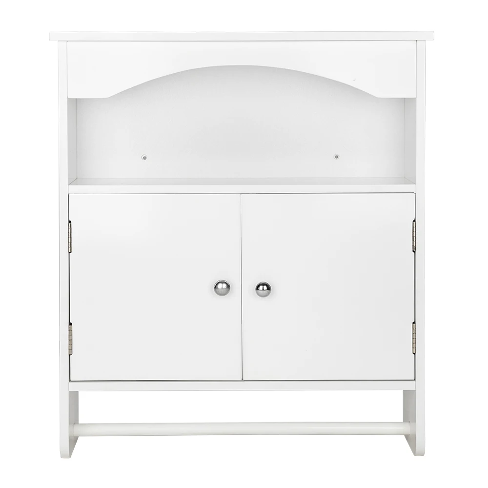 

Bathroom Wall Cabinet with Two-Door Tower Hanger Easy to Assemble and Mount on the wall White[US-W]