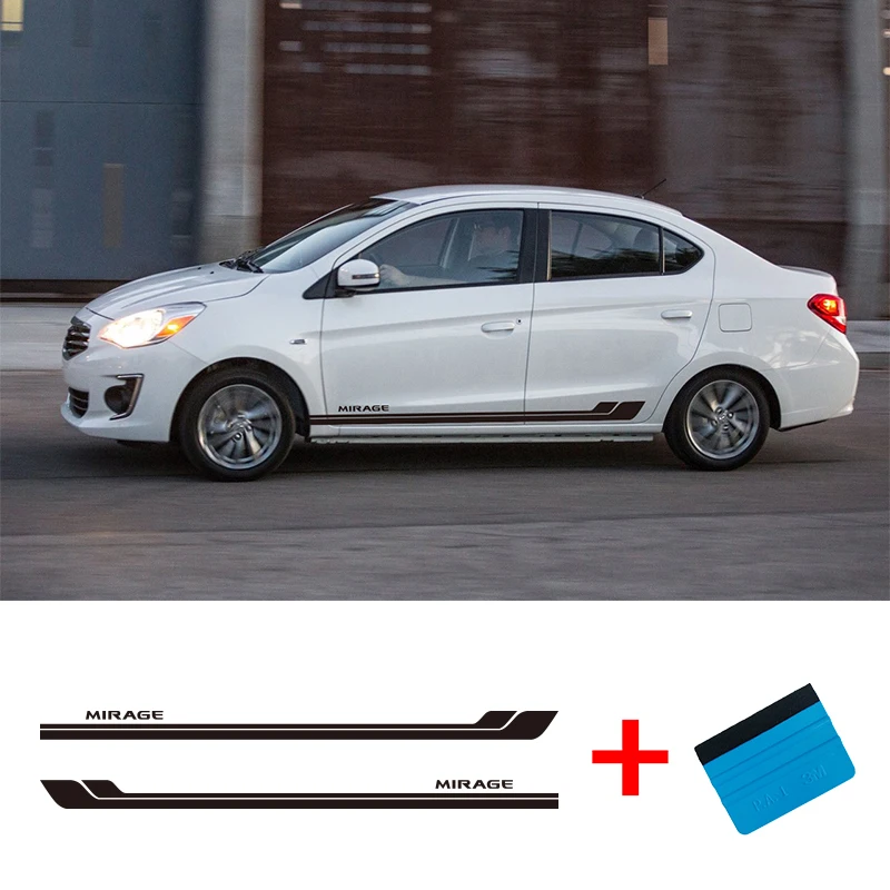 2 шт. автомобильные виниловые боковые полосы наклейки Авто графика для Mitsubishi
