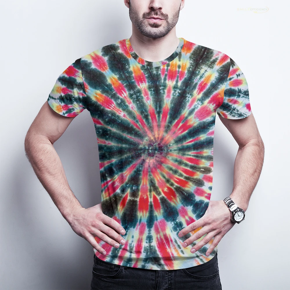 

Summer New Men's Abstract Animal Tie-Dye T-shirt Graffiti Creative T-Shirt 3d Printing O-Neck Casual Street HipHop Men's T-Shirt