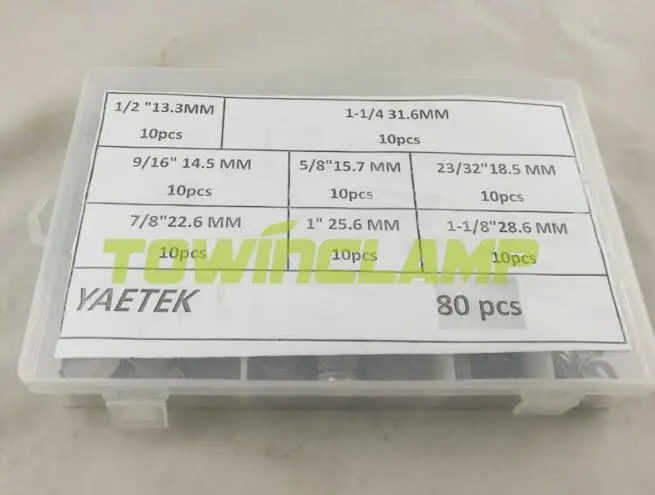 

Free shipping Pipe Clamp High Quality 80 PCS with one pliers Stainless Steel 304 Single Ear Hose Clamps Assortment Kit Single