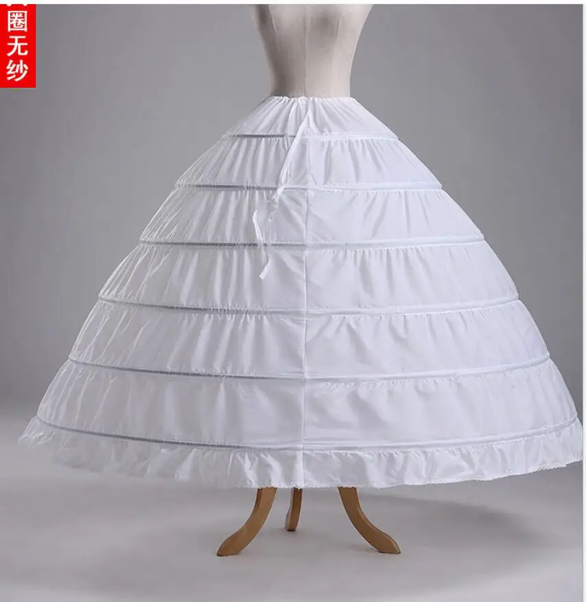 

Women 6Hoops Petticoat Medieval Victorian Pettiskirt White hoop skirt Wedding petticoat for Party Gown dress
