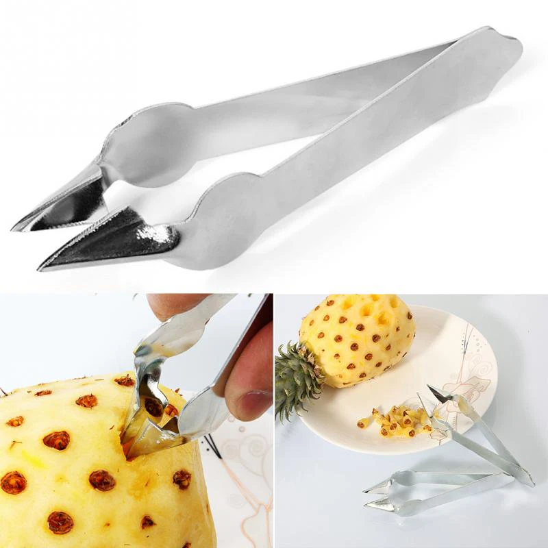 

1Pc Pineapple Corer Peeler Stainless Steel Eye Remover Clip Seed Remover Household Kitchen Fruit Vegetable Seed Remover Tools