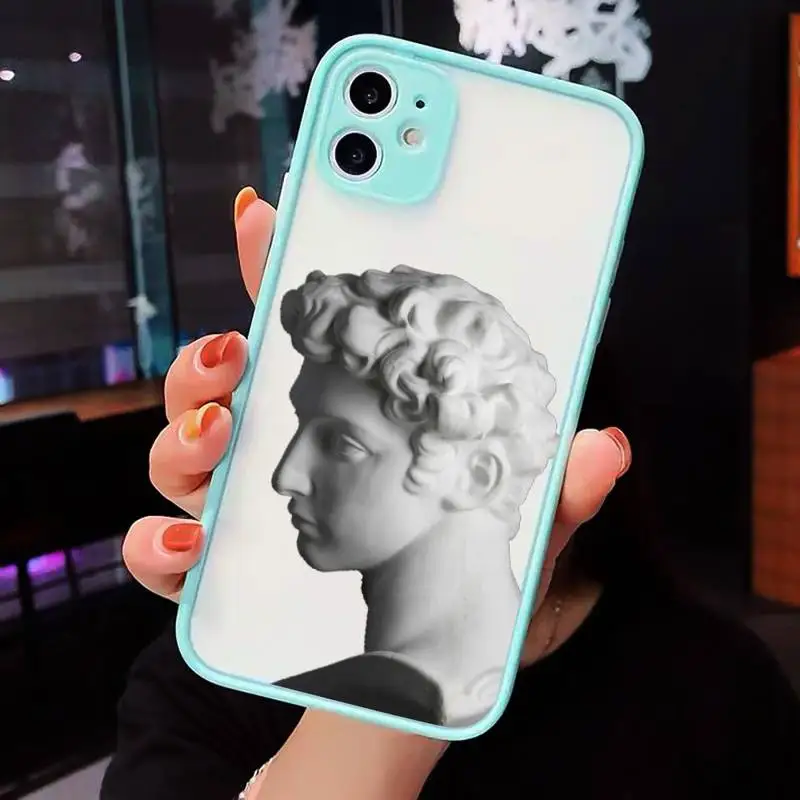

Abstract Art Statue Phone Case Matte Transparent for iPhone 7 8 11 12 s mini pro X XS XR MAX Plus cover funda