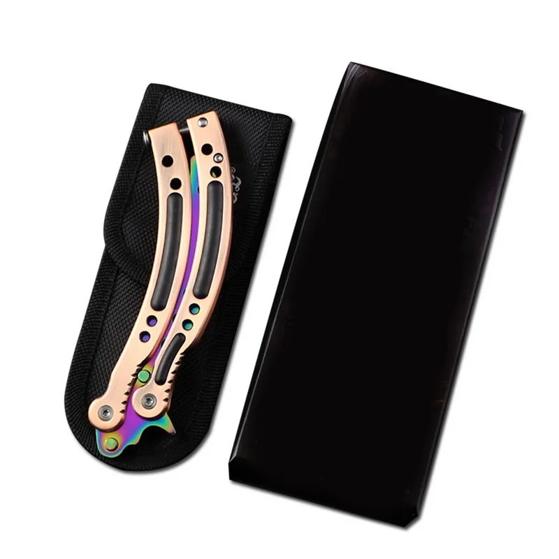 Цветной цветной игровой нож с тусклым лезвием без края тренировочный бабочкой