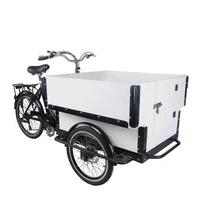 2021 Pedal Electric Bicycle Open Cargo Bike Adult MotorTricycle With Front Wooden Box Shopping Cart For Sale