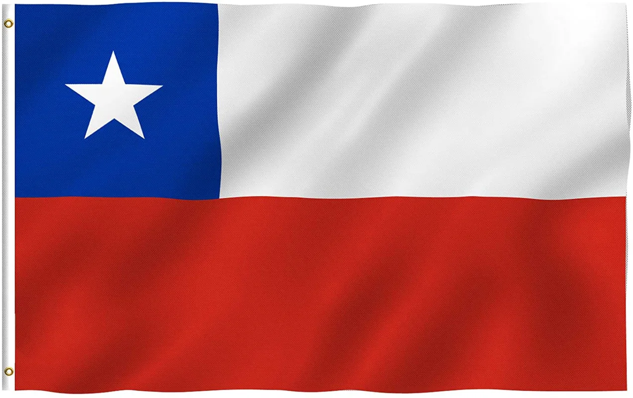 

3x5 Foot Chile Flag - Vivid Color and Fade Proof - Canvas Header and Double Stitched - Chilean Flags Polyester Brass Grommets