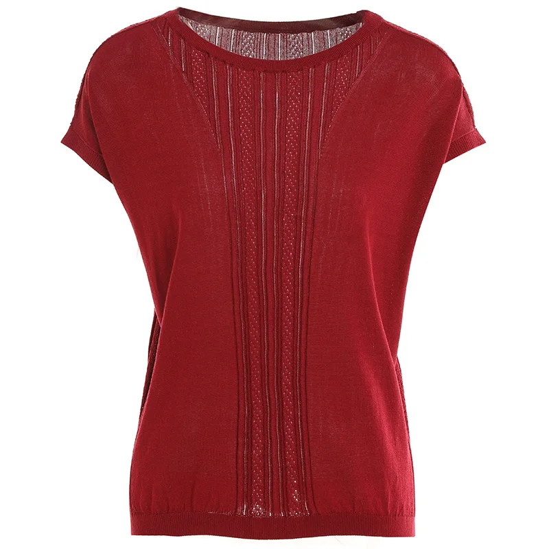 

Красный/синий вязаный Топ с рукавом