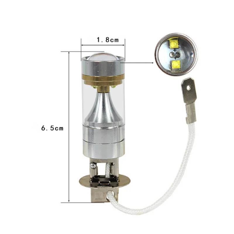 CARCTR 2 шт. Автомобильные светодиодные противотуманные фары H1 лампы H3 6500K Высокая
