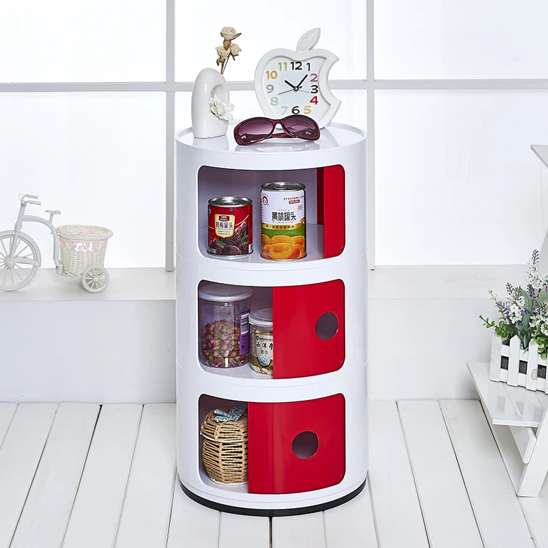 

Simple modern multifunctional storage box plastic round locker bedroom storage rack makeup organizer box WJ022030