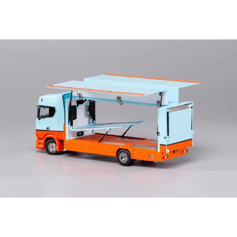 Модель литая автомобиля GCD 1/64 Scania S730 закрытый прицеп для транспортировки с