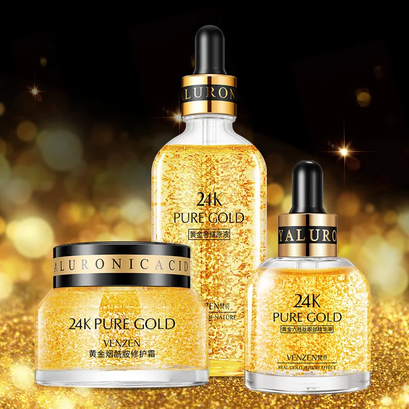 Набор для активного ухода за кожей лица 24 К мощное увлажнение тонера + крем против