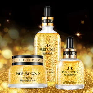 Наборы для ухода за лицом, 24K, активное золото, сильное увлажнение тоник + крем против морщин, уход за кожей, омолаживающий, отбеливающий