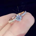 Блестящие модные инкрустированные фианитами красивые обручальные кольца для невесты женские милые романтические ювелирные изделия
