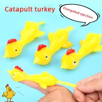 3 pcs wonderful super flying chicken finger catapult fairy turkey tricky fun toy hair bow chicks can stick on the wall