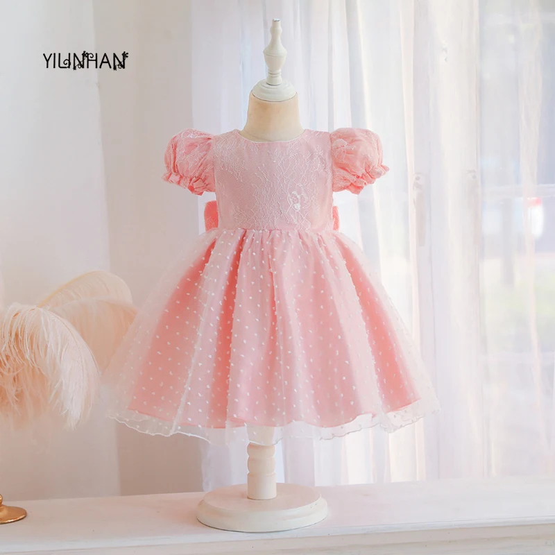 

YILINHAN 2021 New Baby Girls Cute Princess Dress Sweet Summer Sleeveless Fashion Puffy Mesh Dress Kids Baby Girl