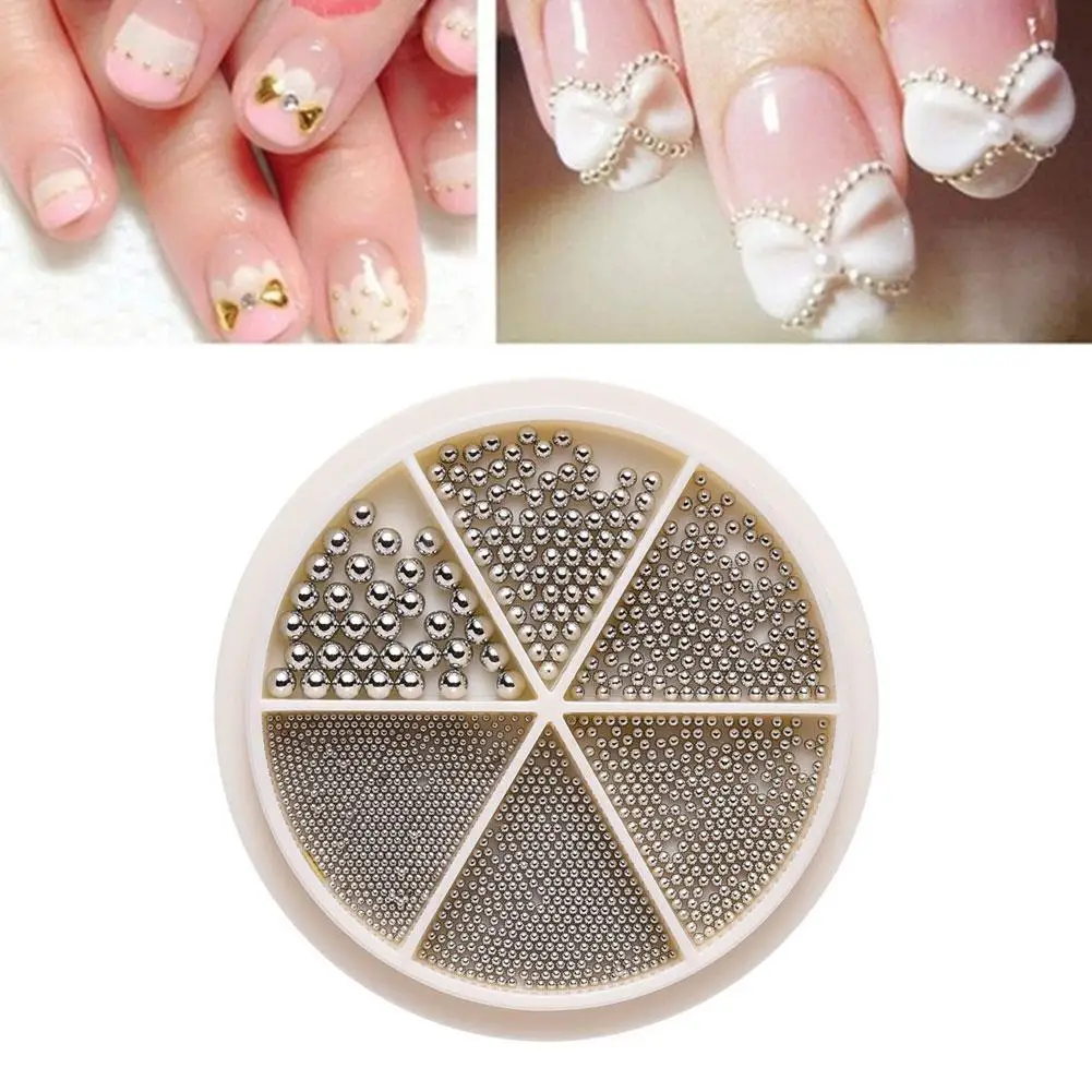 

Nail Art Tiny 0.8-3Mm Steel Caviar Beads Mixed Size 3D Design Rose Gold Gold Silver Black Jewelry Manicure Diy Decoration