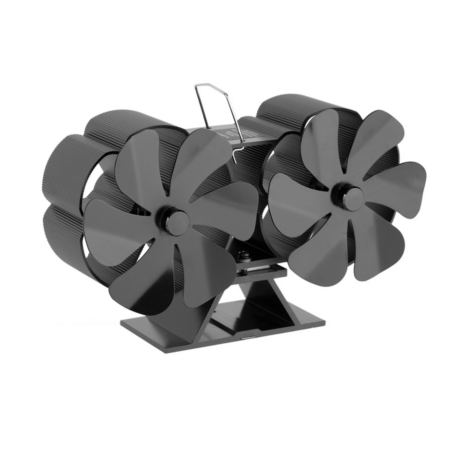 

Fireplace Fan 12 Blades Dual Head Stove Fan Heat Powered Aluminium Silent Eco-Friendly for Wood Log Burner 60℃-350℃ Fan
