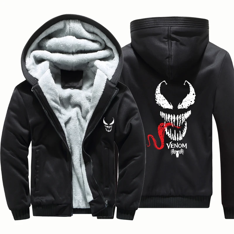 Venom super hero Графический Толстая Толстовка мужская зимняя куртка пальто для мужчин