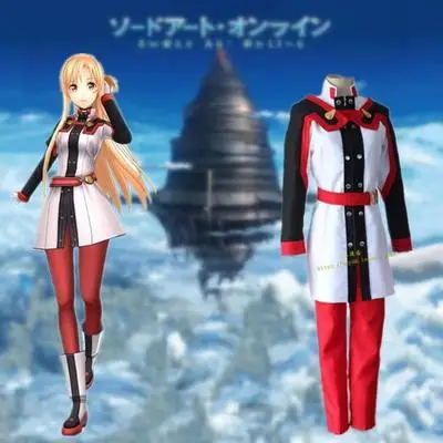 

Anime Sword Art Online Cosplay Costume The Movie Ordinal Scale Yuki Yuuki Asuna Cute Girl Women Wig Coat + Cappa + Pants + Belt