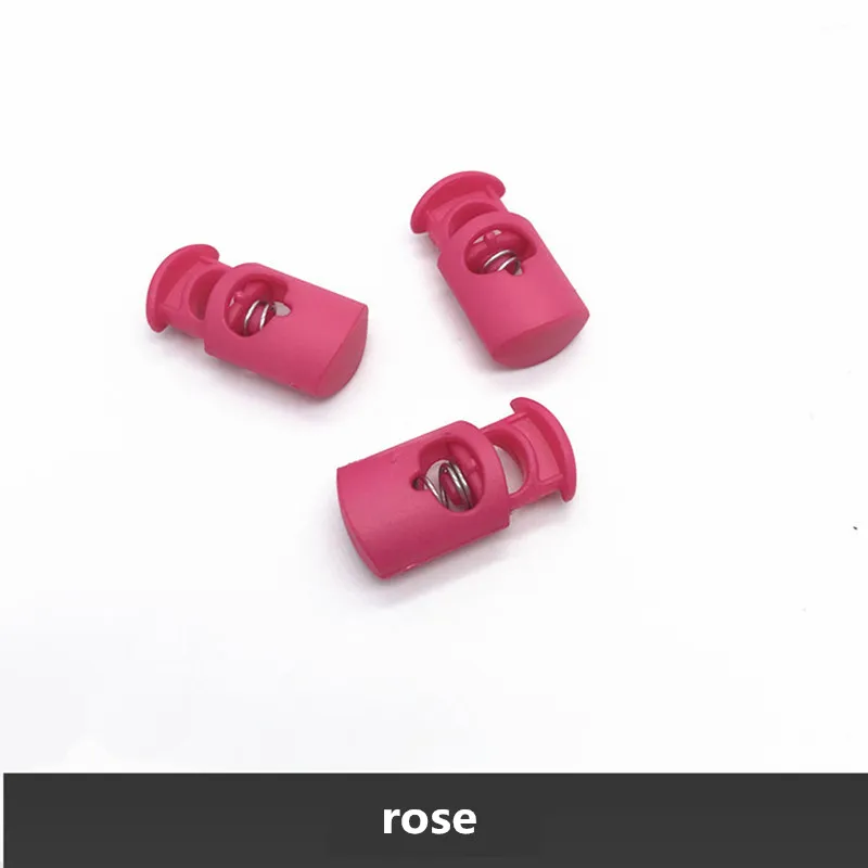 rose 20 шт. Высококачественная пластиковая пробка с одним отверстием, замок для шнура, затягивающий пружинный шнур, концевые пряжки, аксессуары для установки одежды DIY - Цвет: rose