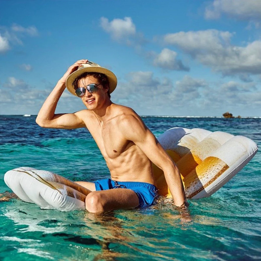 

Flop Pool Float Adult Ride Water Toy Swimming Ring Beach Sea Float Row Beer Inflatable Air Mattress Pool Water Party