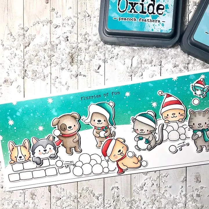 Зимние Животные прозрачные силиконовые металлические штампы и печать для DIY