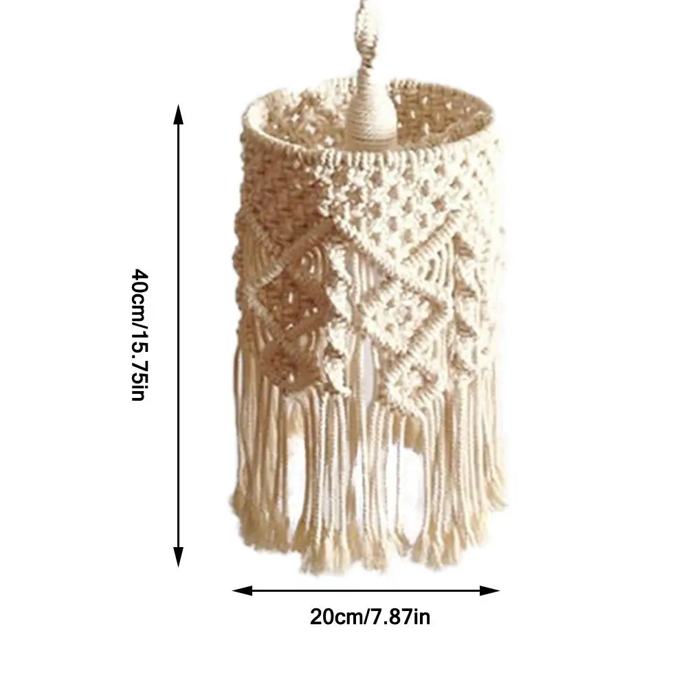 

Bohemian Handmade Woven Lampshade Macrame Wall Hanging Lamp Room Coffee Restaurant Decoration Tapestry Lampshade