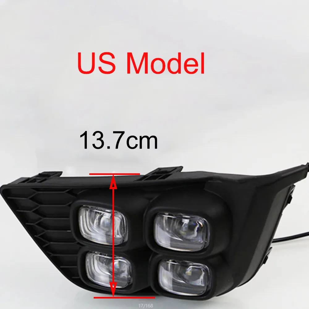 For American Model CSCSNL 1 Set LED Car DRL Daytime Running Lights With Turn Yellow Signal 12V ABS Fog Light For Honda JAZZ Fit - Цвет: For American Model